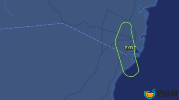 A Qantas plane has circled back to Sydney Airport following an on-board emergency. Picture: Supplied / FlightAware