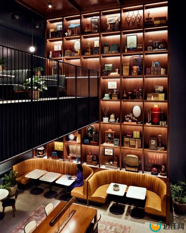 A cozy private library called The Perch at 22 Vanderbilt is available for tenants only.