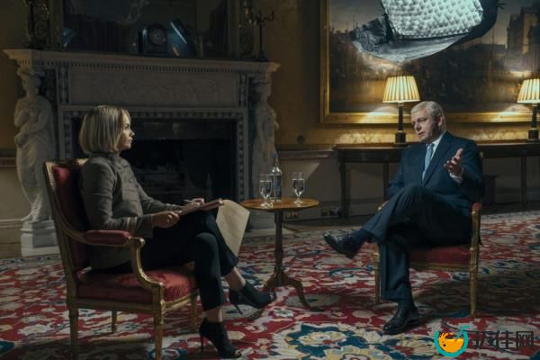 Michael Sheen sitting with a young woman, as featured in Amazon Prime