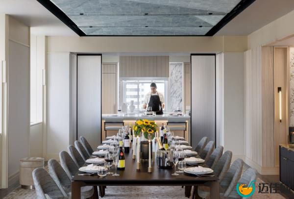 Interior of a table and chef at One Club.