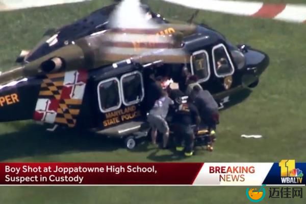 EMS places the victim into a helicopter. 