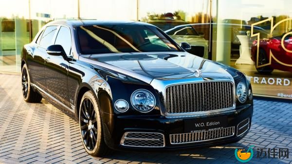 Black Bentley Mulsanne parked at a car dealership in Kyiv, Ukraine on October 02, 2019