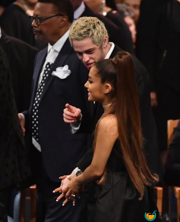 Pete Davidson and his the-girlfriend Ariana Grande at Aretha Franklin
