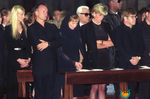 Carolyn Bessette Kennedy (top left at Gianni Versace