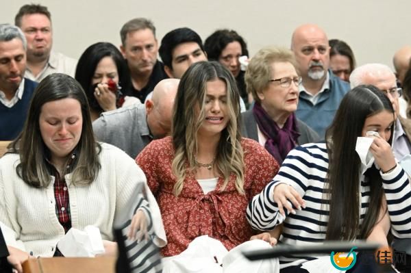 Family members and friends of Riley reacting in court as Superior Court Judge H. Patrick Haggard announces the veridct.