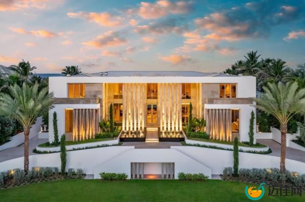 The property includes a resort-style pool, terraces, balconies, and manicured lawns, all with stunning water views