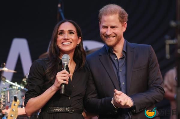 Prince Harry, Duke of Sussex and Meghan, Duchess of Sussex speak on stage at the 