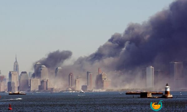 Smoke billows from lower Manhattan, Tuesday, Sept. 11, 2001,