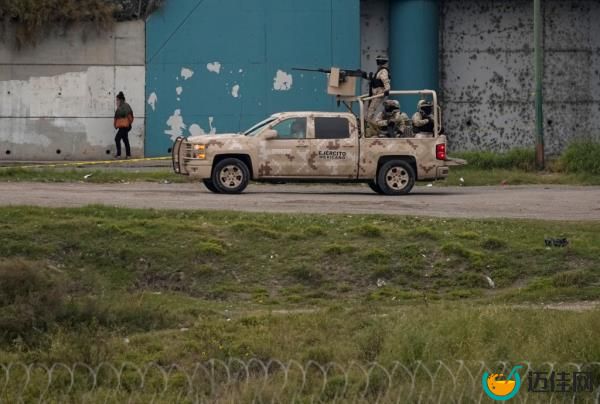 Mexican police patroling the border in Piedras Negras, Mexico on Jan. 4, 2024.