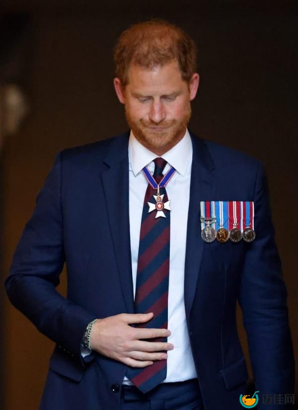 Prince Harry, wearing a Household Division regimental tie and medals, attending The Invictus Games Foundation 10th Anniversary Service at St Paul