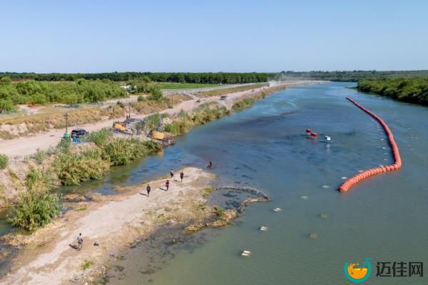 Installation of the river barrier began in July.