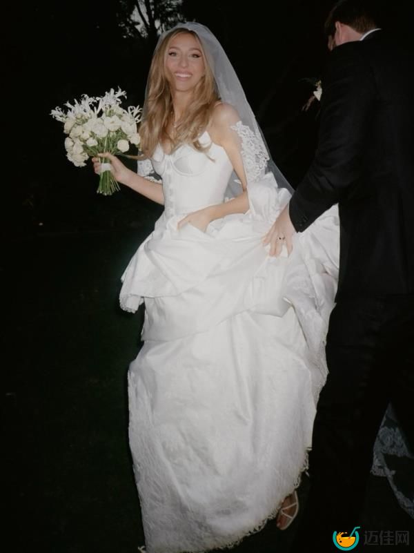 Seline Meisler, 30, in her wedding dress. 