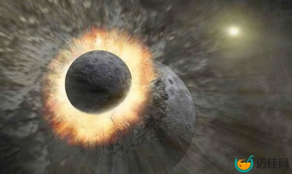 Art showing Moon formation.