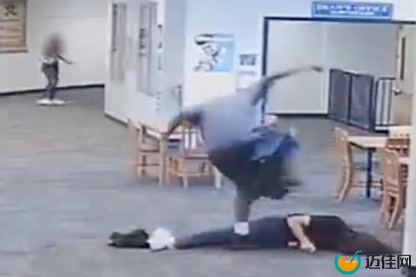 Hallway security cameras captured Depa, who stands at 6-foot-6 and weighs roughly 270 pounds, sprinting toward the female educator, who turns and spots her assailant a split-second before he shoves her to the floor.